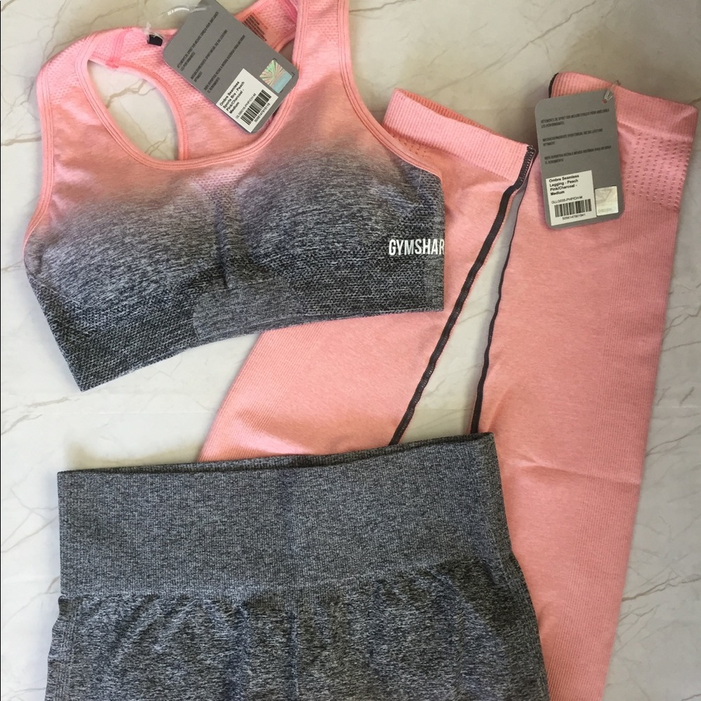 NWT Gymshark Peach/pink Ombré SET
